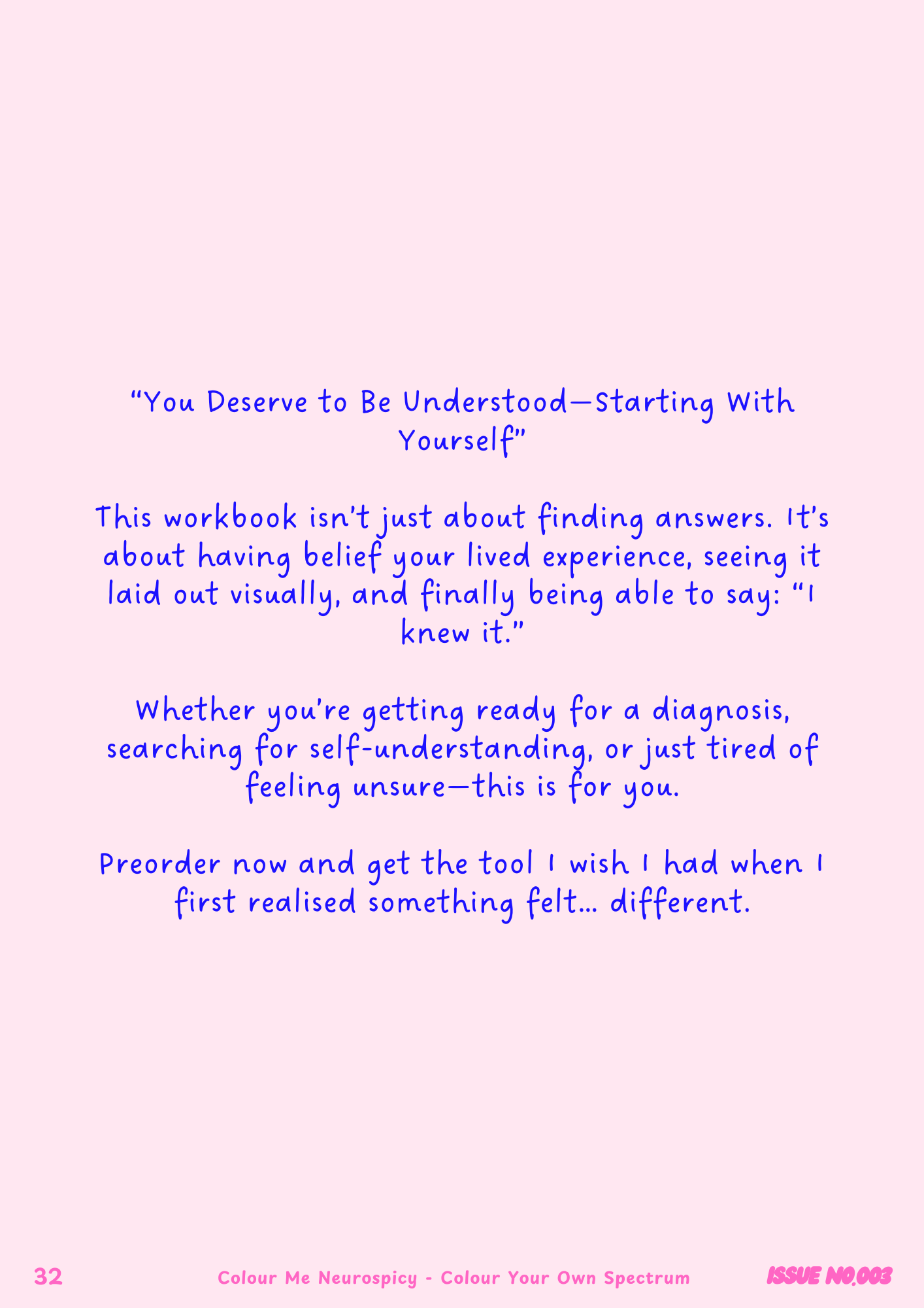 Pre-Diagnosis Workbook - Printable